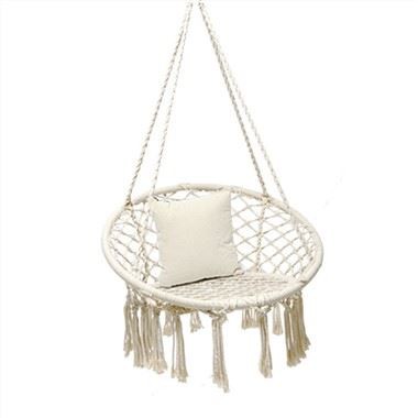 Λευκή στρογγυλή αιώρα κάμπινγκ